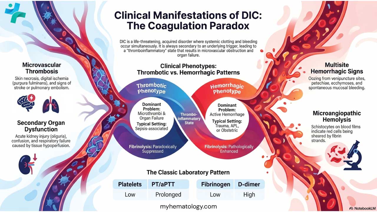 Clinical Manifestations of Disseminated Intravascular Coagulation or DIC