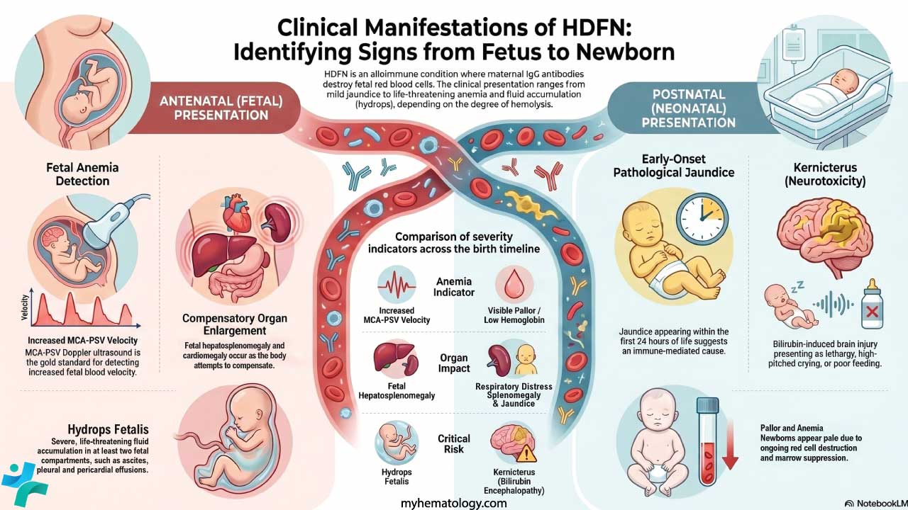 Clinical Manifestations of HDFN - hemolytic disease of the fetus and newborn