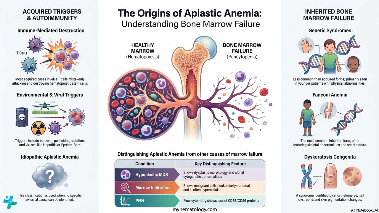 Causes of aplastic anemia