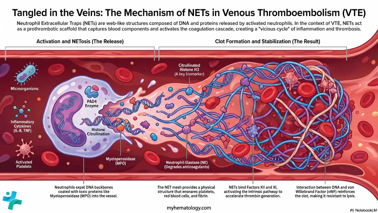 Mechanism of NETs in VTE