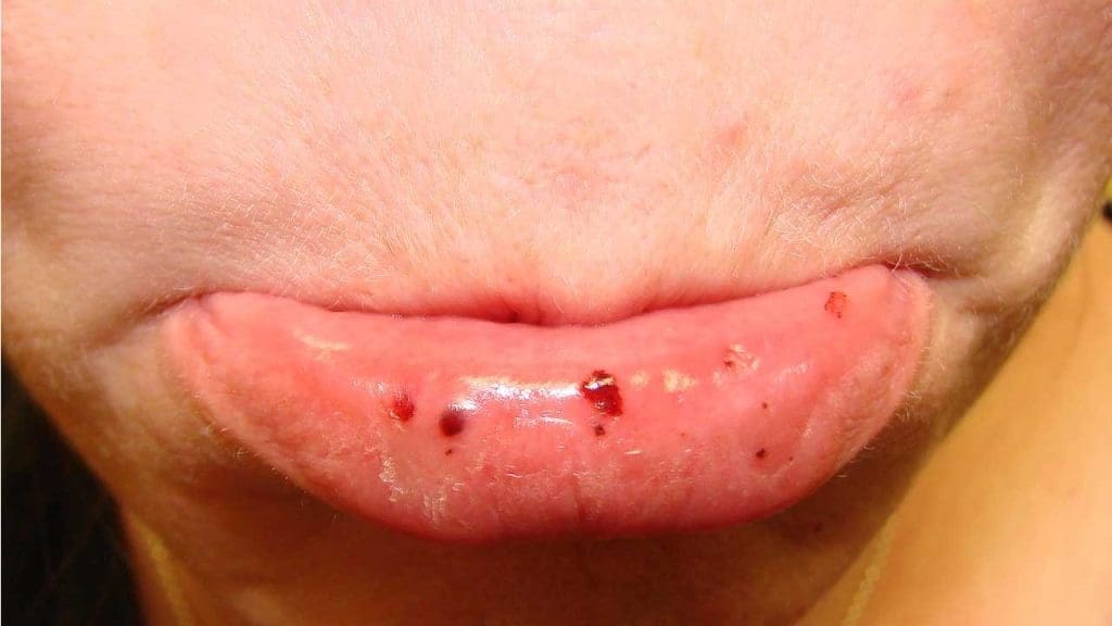 Oral petechiae/purpura in ITP. 