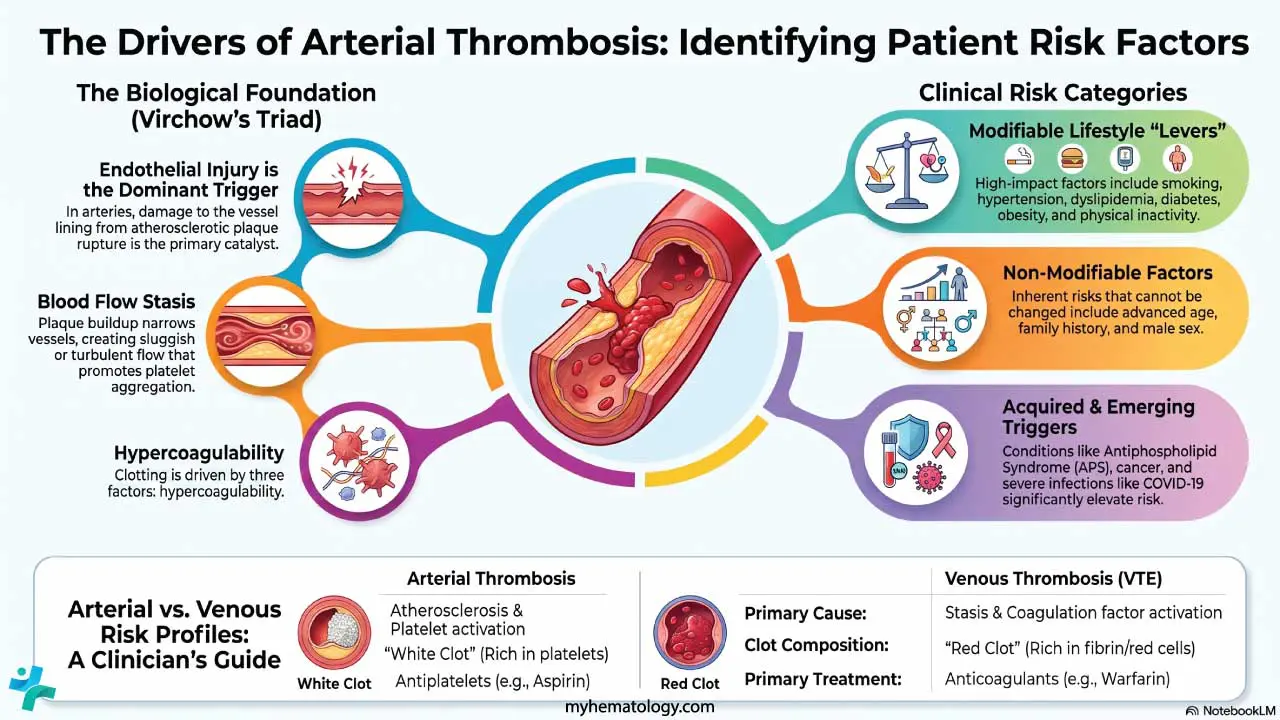 Risk factors of arterial thrombosis