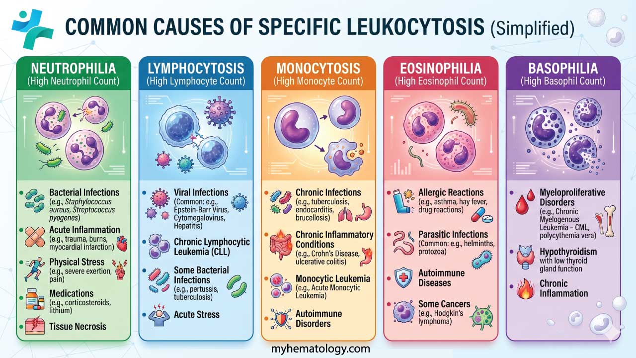Common causes of specific leukocytosis. 