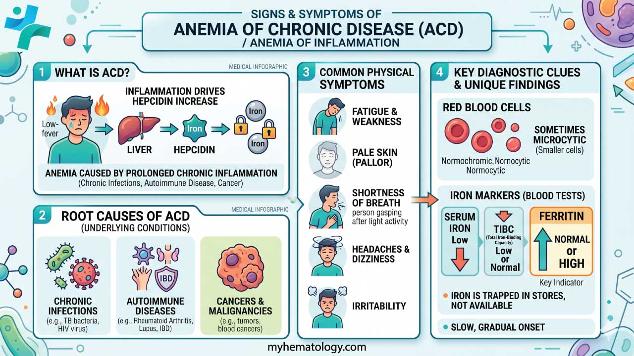 Anemia of chronic disease signs and symptoms
