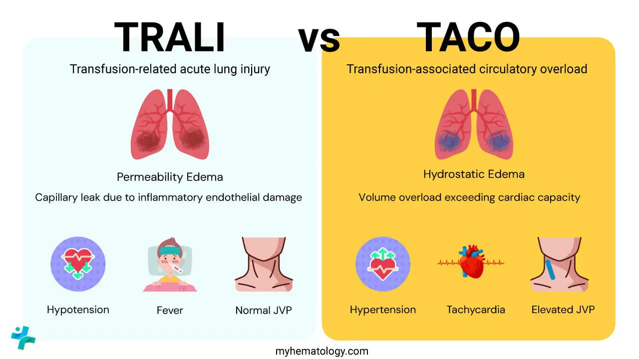 Transfusion-related acute lung injury vs transfusion-associated circulatory overload