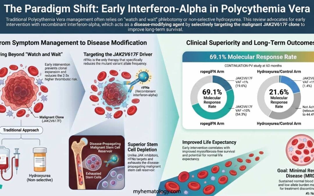 Should all polycythemia vera patients start on interferon?